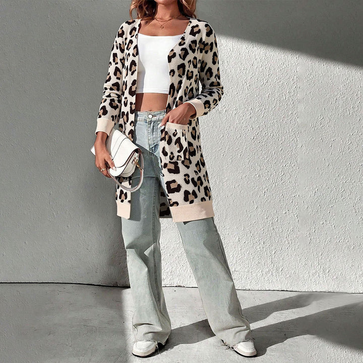 Cardigan femme avec motif léopard et poches pratiques Levoire