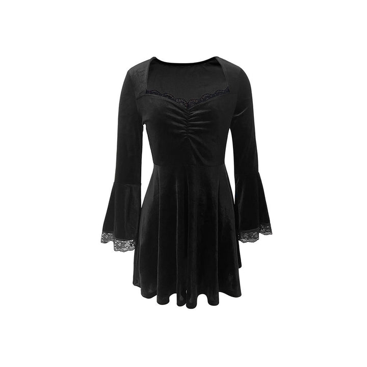 Robe mini femme avec manches en dentelle et élégant décolleté en V Levoire