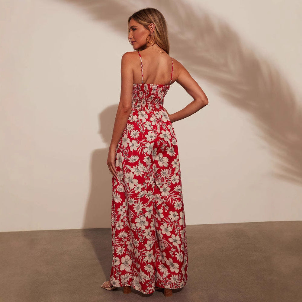 Robe maxi élégante décontractée pour femmes avec des motifs floraux Levoire