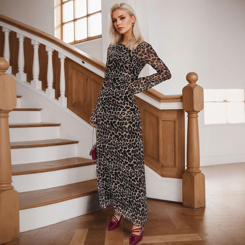 Robe maxi femme avec imprimé animal élégant et coupe sophistiquée Levoire