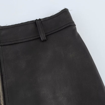 Levoire | Jupe midi en simili cuir légère tendance