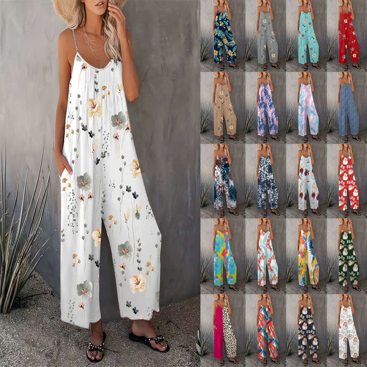 Levoire | Robe salopette à bretelles sans manche à jambes larges décontractée