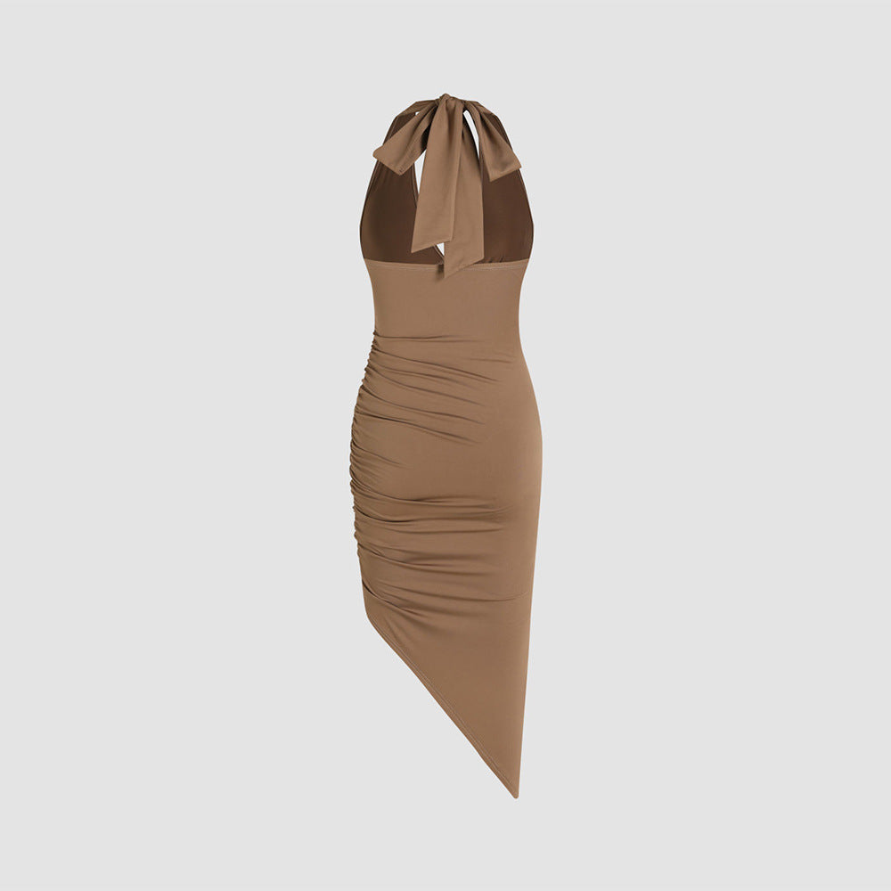 Robe portefeuille pour femme avec décolleté en V profond et ourlet asymétrique Levoire