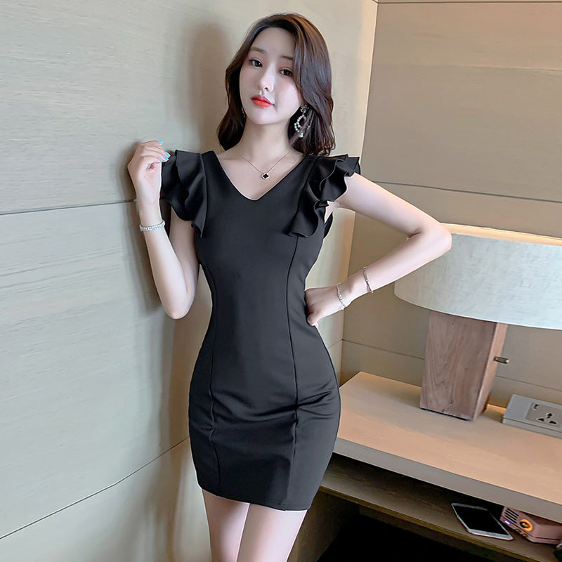 Levoire | Robe de bal Bodycon Élégante à volants Noir