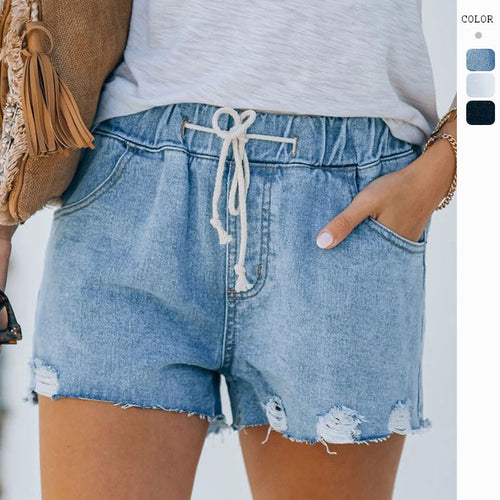 Pantalons décontractés pour femmes avec taille ajustable et effet déchiré Levoire
