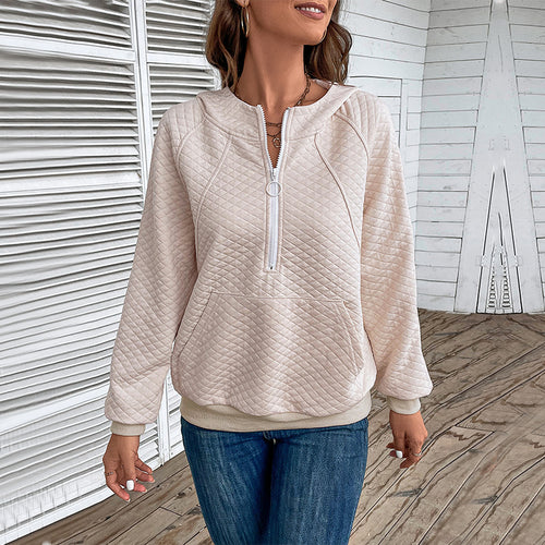 Sweat à zip tendance pour femmes avec zip et motif piqué Levoire