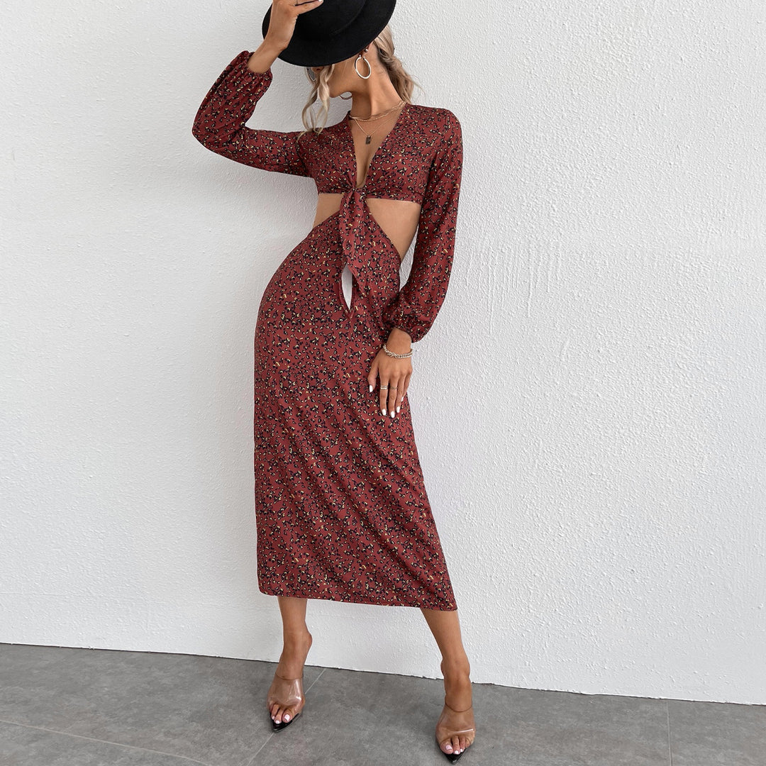 Robe maxi femme avec découpes et design de nœud ludique Levoire