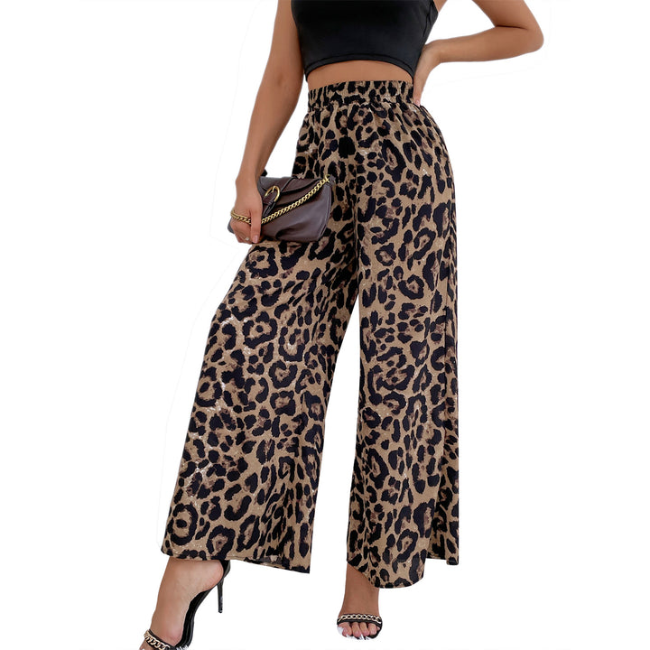 Pantalons harem léopard larges pour femmes avec taille élastique Levoire