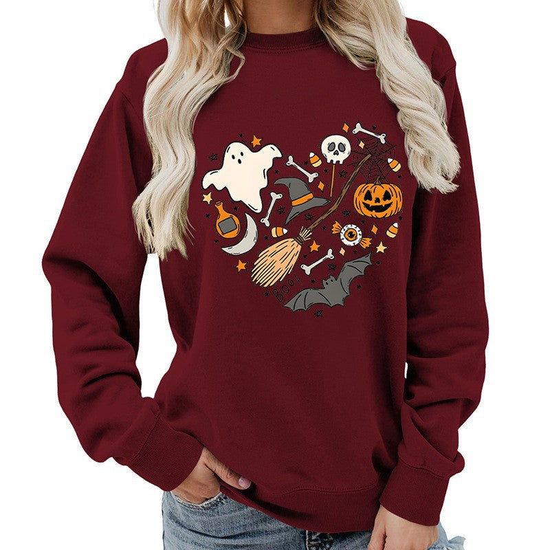Sweatshirt d'Halloween pour femmes avec design créatif Levoire