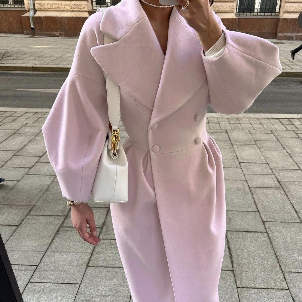 Levoire | Lanterne Pipe Vendekrage Long Veste Rosa