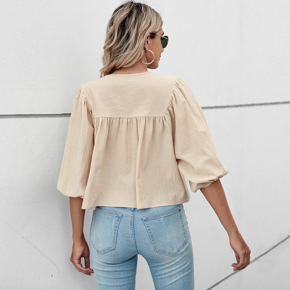 Blouse femme à manches larges et nœud ludique Levoire