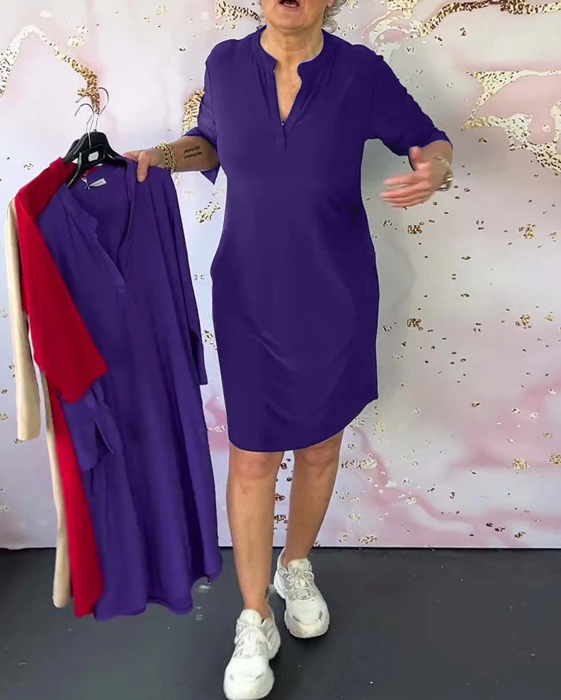 Levoire | Robe midi à col en V Violet