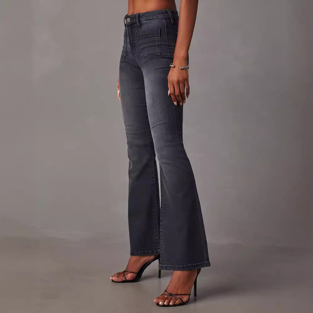 Jeans évasés taille haute pour femmes avec coupe parfaite et ajustement extensible Levoire