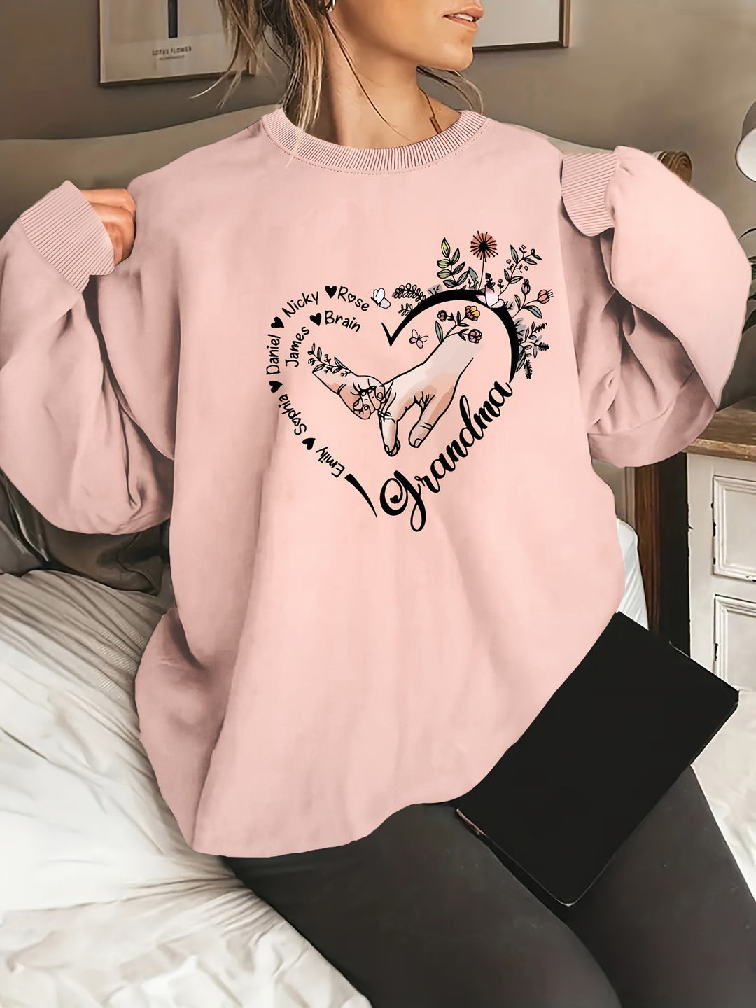 Pull décontracté féminin avec motifs floraux Levoire