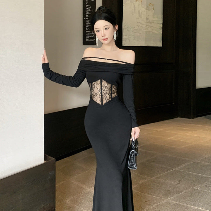 Levoire | Meritähti-Robe À Manches Longues Réductrice De Taille Slim Fit Robe Noir