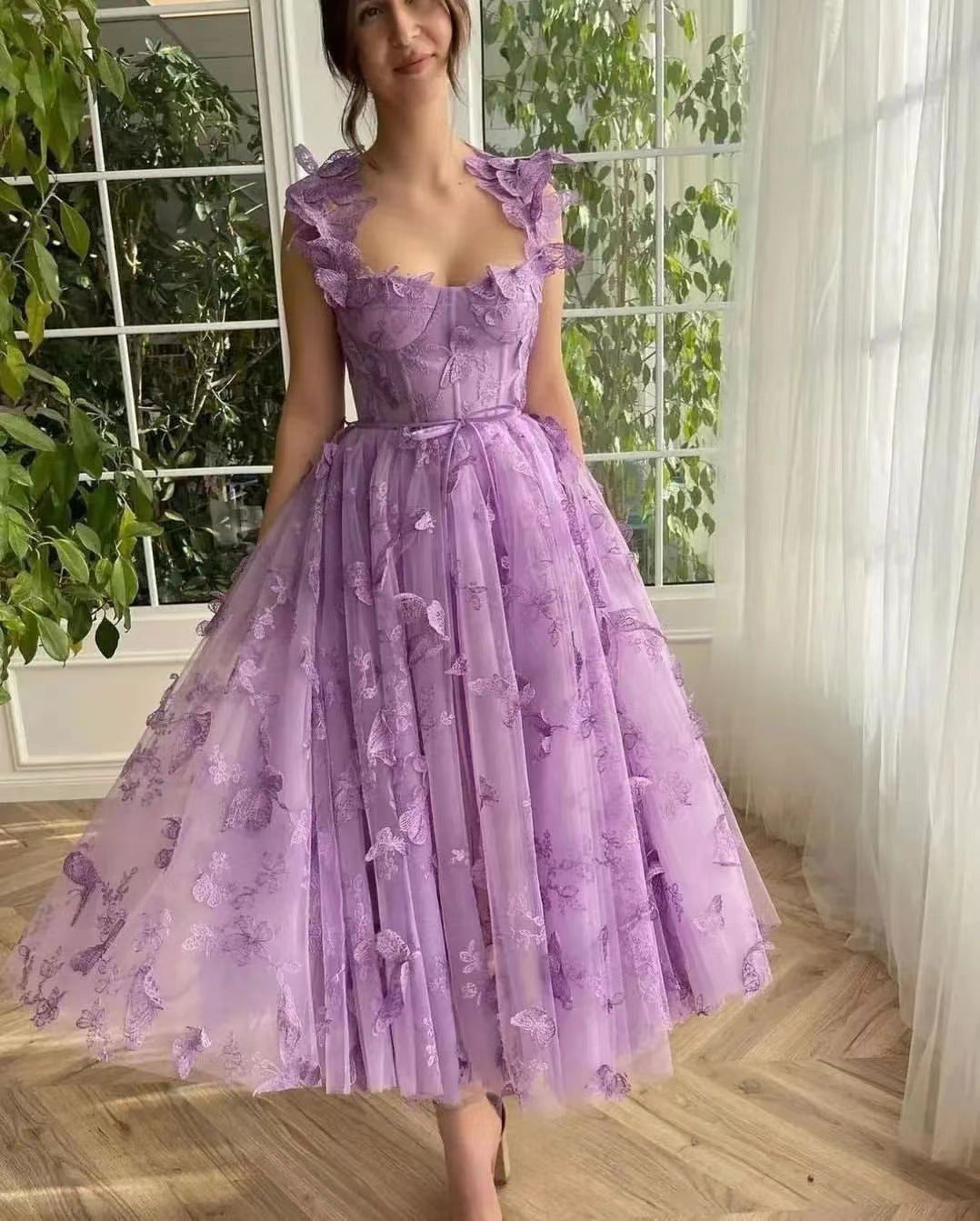 Levoire | Chic Schlitz Hääppäriparty Plage Robe Lila Robe mi-longue