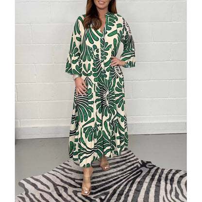 Levoire | Chic Détente Mode V-Encolure Viscose Robe Pleyseekleid Vert