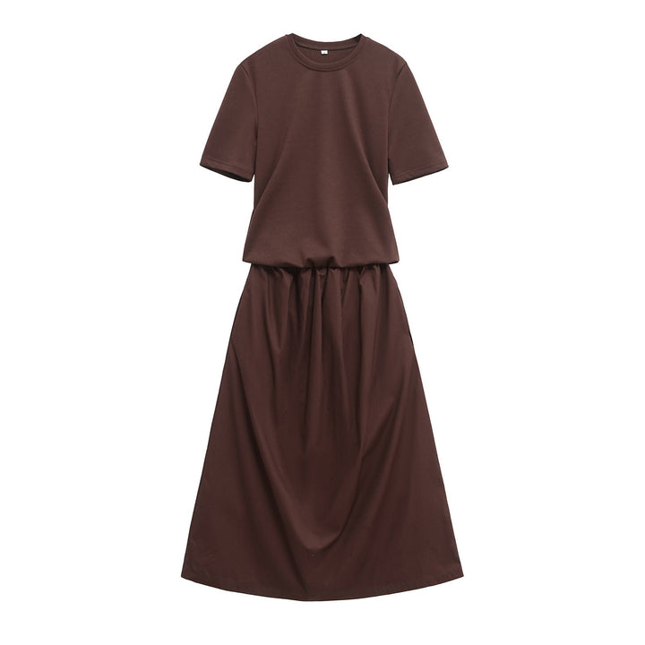 Levoire | Robe Longue à Manches Charmante Printemps Brun foncé