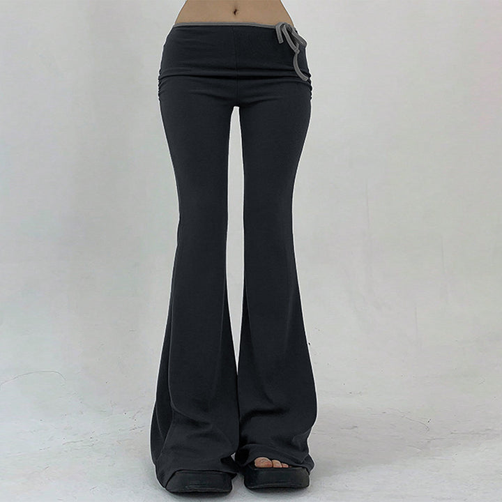 Pantalons de yoga évasés pour femmes avec taille élastique et tissu côtelé Levoire