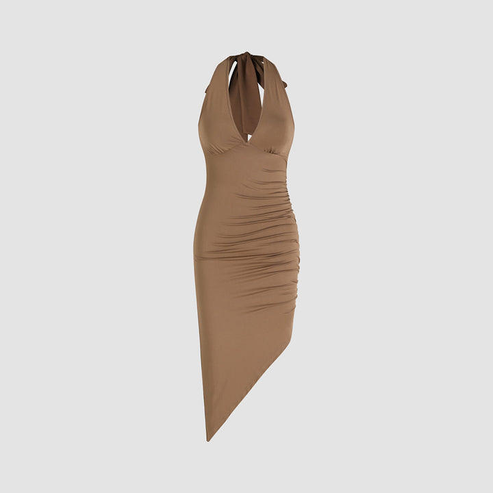 Robe portefeuille pour femme avec décolleté en V profond et ourlet asymétrique Levoire
