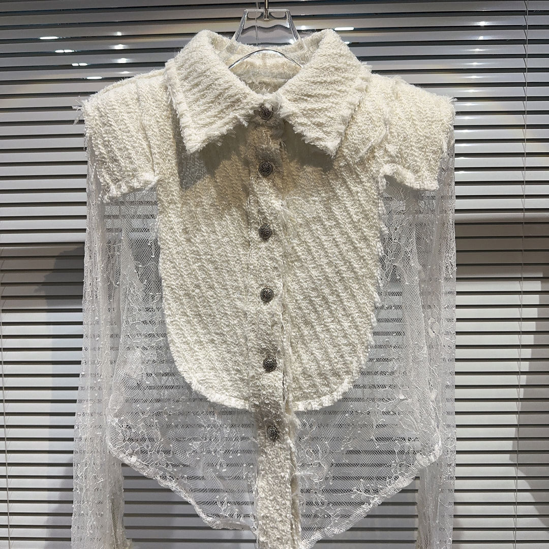 Levoire | Chemise Socialite Avec Détails En Dentelle Pour Une Tenue Élégante