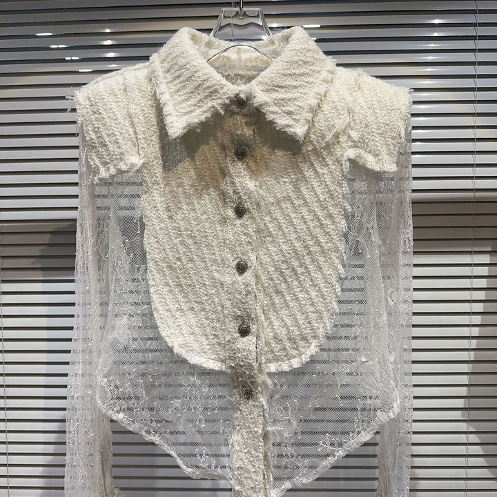Levoire | Chemise Socialite Avec Détails En Dentelle Pour Une Tenue Élégante