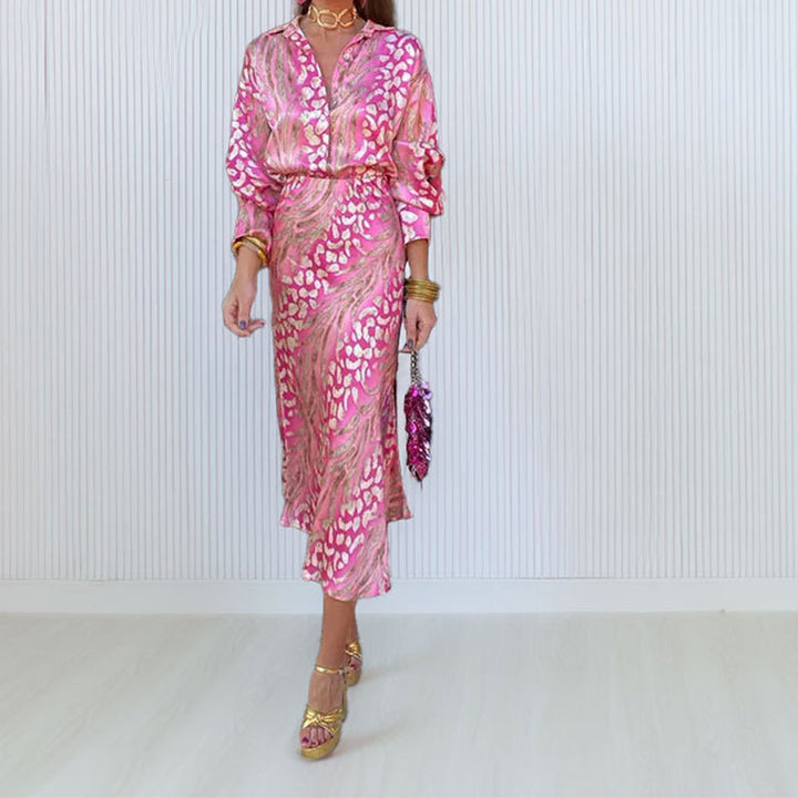 Robe maxi élégante pour femme avec motif scintillant et fronces Levoire