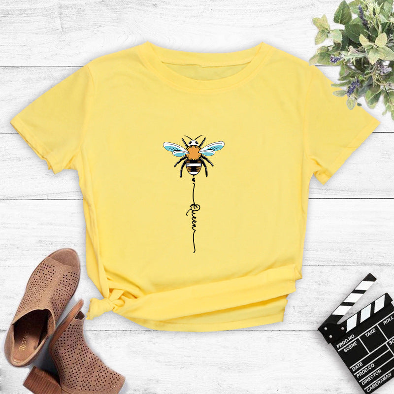 T-shirt pour femmes avec design créatif d'abeille Levoire