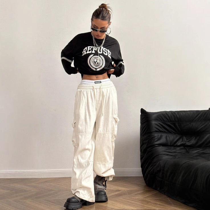 Sweatshirt Femme Surdimensionné avec Grand Imprimé et Accents Décoratifs Levoire