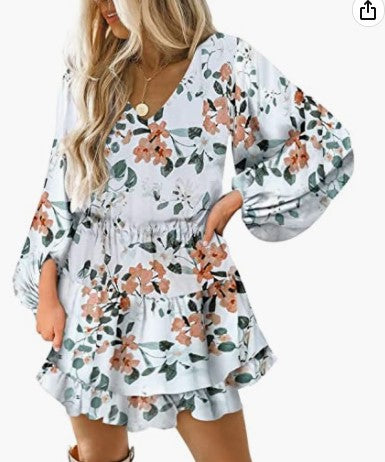 Robe à manches courtes pour femmes avec des manches bouffantes volumineuses Levoire