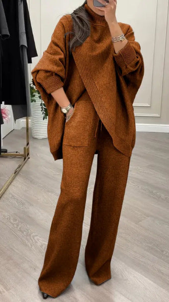 Ensemble de Pull en Tricot pour Femme et Pantalon Ample Levoire