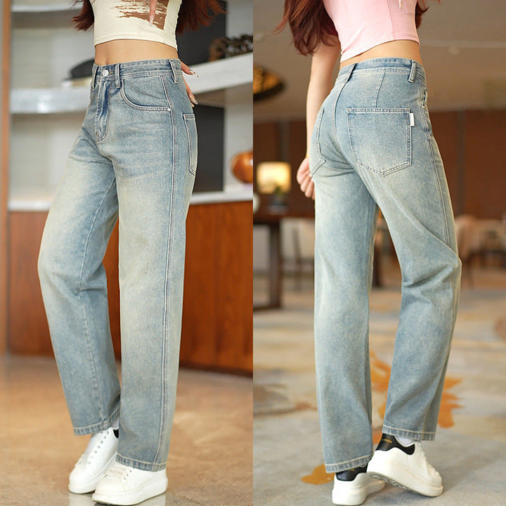 Levoire | Jeans Droit À Jambe Large, Jeans Décontractés