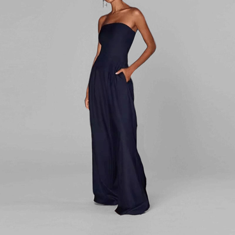 Robe de soirée élégante sans manches pour dames avec poches latérales Levoire