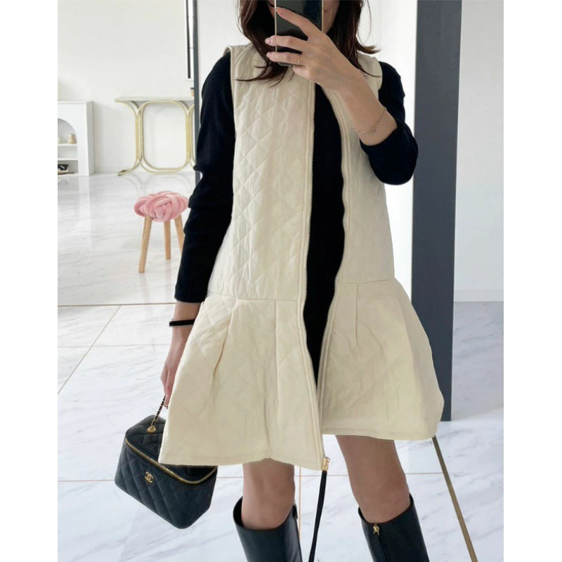 Gilet matelassé pour femme avec jupe évasée et fermeture éclair pratique Levoire