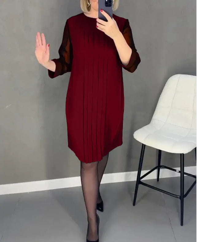 Robe maxi femme avec drapés élégants et manches transparentes Levoire