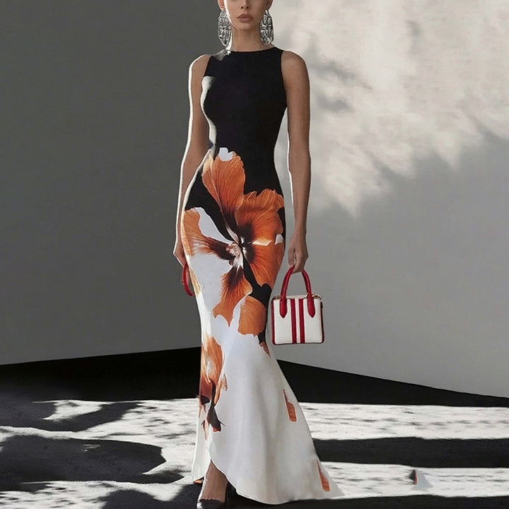 Robe Maxi Élégante pour Femmes avec Motif Floral et Coupe Sur Mesure Levoire