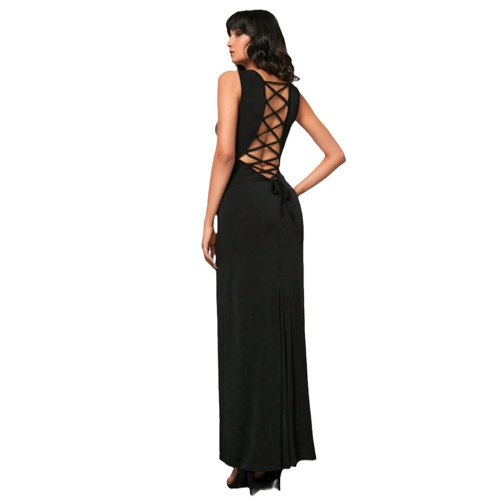 Robe maxi femme avec un laçage accrocheur au niveau du dos Levoire