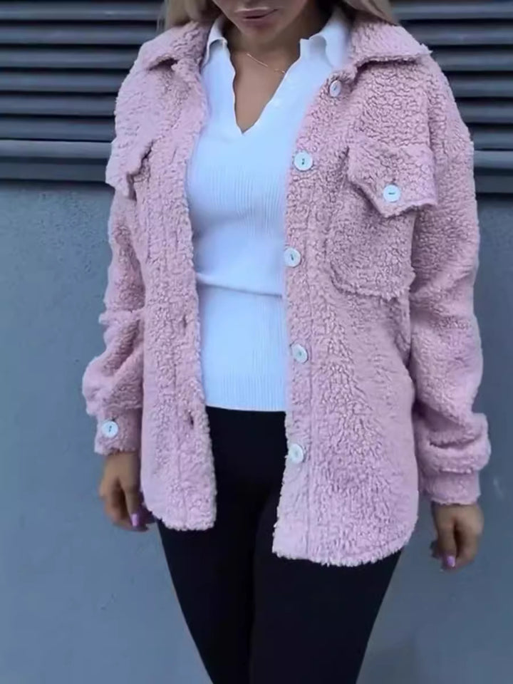 Veste en polaire décontractée pour femmes avec poches pratiques et détails de boutons Levoire