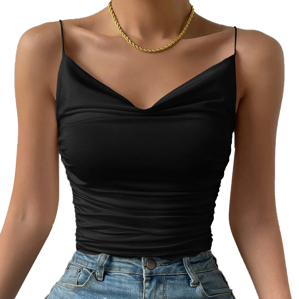 T-shirt ajusté pour femmes avec décolleté en V et fronces Levoire