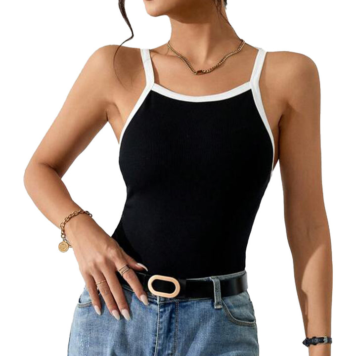 Body femme avec des bretelles spaghetti étroites et un élégant contraste Levoire