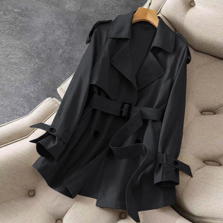 Levoire | Trench-Coat Avec Col Et Ceinture Pour Femmes Noir
