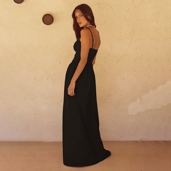 Robe d'été longue élégante pour femme avec des bretelles spaghetti délicates Levoire