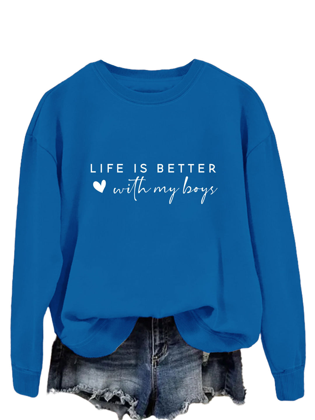 Pull femme confortable à col rond avec impression inspirante Levoire