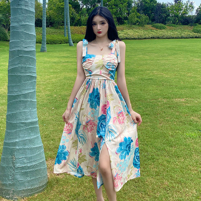 Levoire | Robe à fleurs Retro robe à taille cintrée à motif floral Couleur