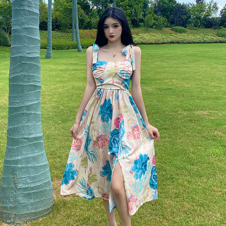 Levoire | Robe à fleurs Retro robe à taille cintrée à motif floral Couleur
