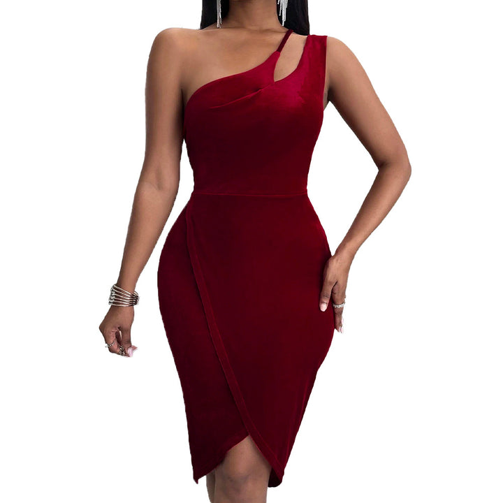 Robe portefeuille pour femmes avec coupe asymétrique et décolleté élégant en cascade Levoire