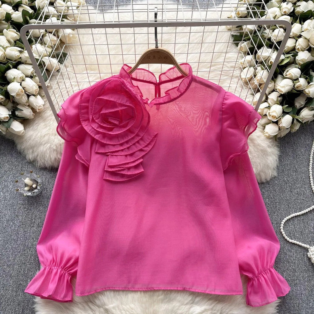 Levoire | Dolce Chiffon-blouse à manches bouffantes