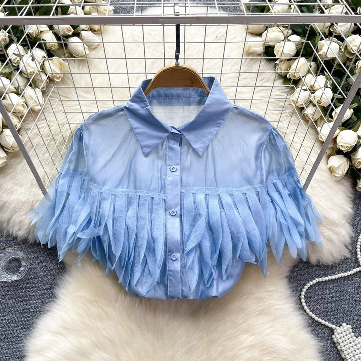 Levoire | Chemisier à manches courtes puff Bleu Taille libre