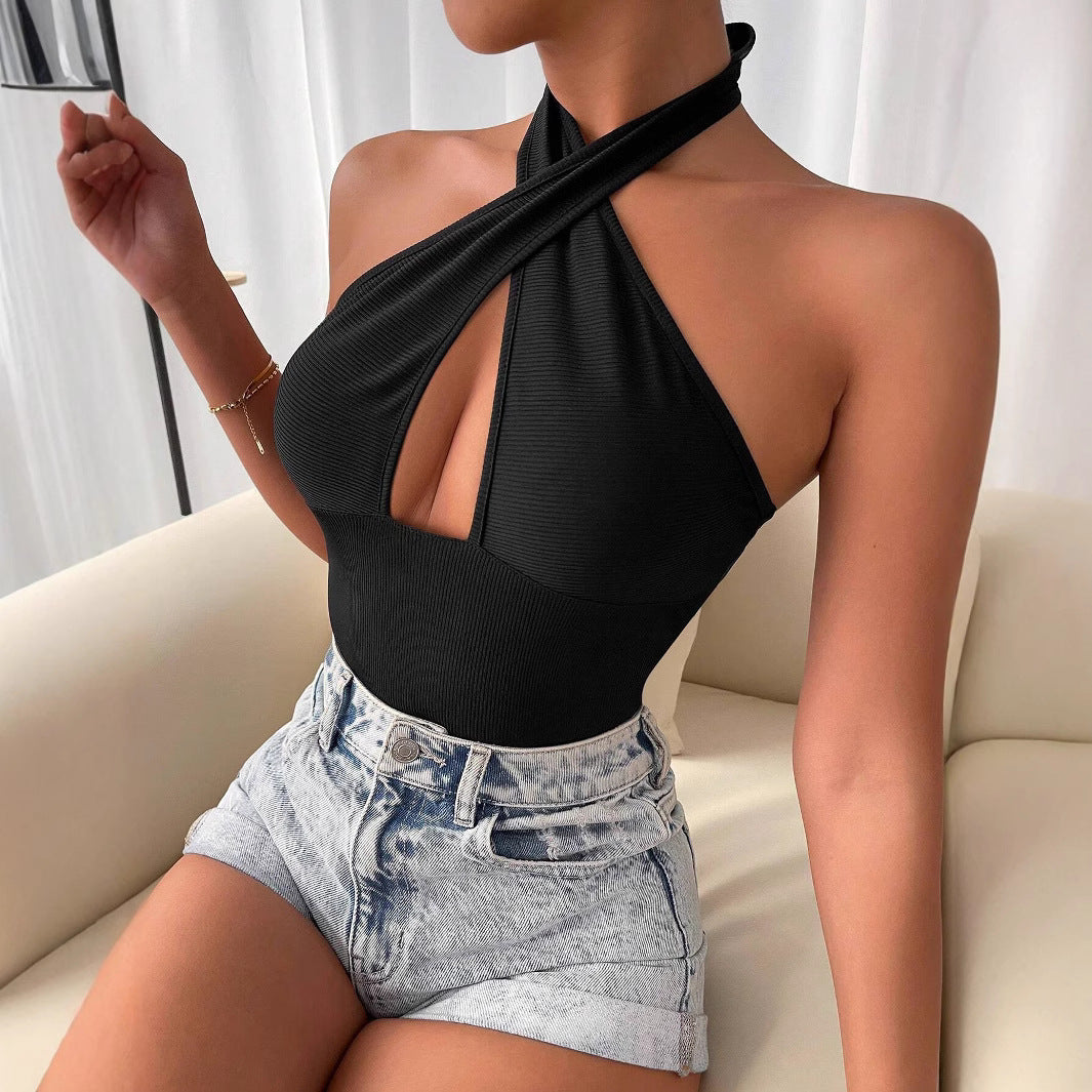Body pour femme avec décolleté en V profond et design croisé Levoire