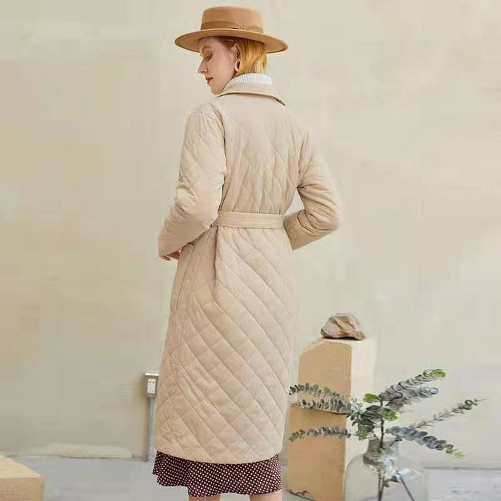 Manteau d'hiver matelassé pour femme avec ceinture élégante Levoire